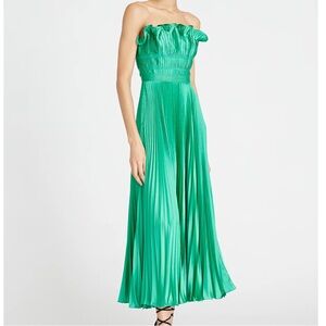 AMUR - Giada Pleated Dress - Green Grass - Size 8